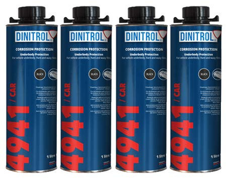 Rejel Dinitrol 4941 Unterbodenwachs 4 x 1 Liter Dosen (mit Schutz-Schraubverschluss) Schwarz
