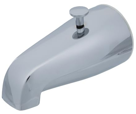 DANCO Replacement Tub Spout with Diverter, Chrome, 5-Inch, Fitting 1/2-Inch or 3/4-Inch IPS, 1-Set (80765)