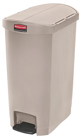 Rubbermaid Commercial Products Streamline Conteneur Pédale À Déchets 50 L Beige – Bac À Couvercle Silencieux Et Profil Mince Pour Déchets Médicaux En Cabinet Ou Hôpital – 1883459