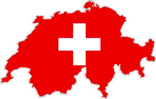 Akachafactory Autocollant Sticker adhesif Voiture Vinyle Drapeau Carte Suisse Swiss