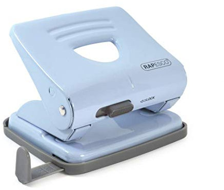 Rapesco 1359 Perforatrice à 2 Trous en Métal 825, Capacité de 25 Feuilles, Bleu