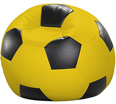 Cats Collection Fussball Sitzsack Kunstleder Ø 90 cm schwarz/gelb