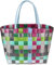 normani Einkaufskorb Shopper geflochten aus Kunststoff - robuster Strandkorb aus wasserabweisendem Material Farbe Classic/Calm