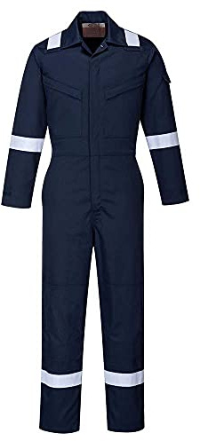 Portwest FR51 Bizflame Work FR Women's Coverall Knee Pad Pockets | Navy, X Large, EN 61482-1-2 Class 1, EN ISO 11612, UPF 40+, Secure Fit, Action Back, Radio Loops, Adjustable Hem, Welding
