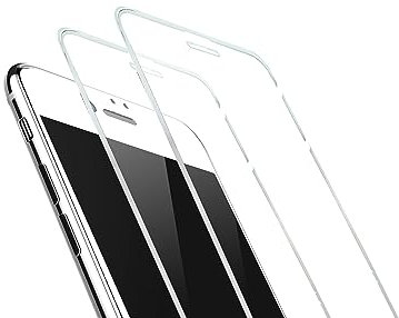 TECHKUN 2 Stück 3D Panzerfolie Displayschutzfolie Glas Folie für iPhone 8 Plus / 7 Plus / 6S Plus / 6 Plus,5.5 Zoll - 9H Härte,weiß