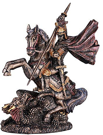Pacific Trading St. George Slaying Dragon Figurine New