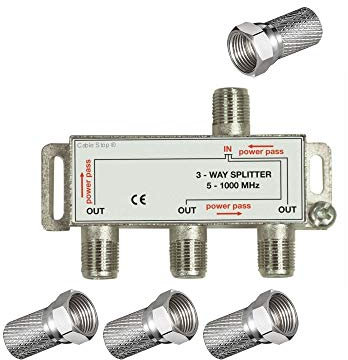 CableStop ® 3 Way Coax TV Aerial SAT Freeview Splitter 5-1000 MHz