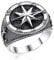 MATERIA Herrenring Kompass Silber 925 breit - Siegelring Herren Ringe 23,2mm Windrose Nautischer Stern antik schwarz SR-15-73