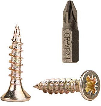 (100 Stück) verzinkte Stahl-Holzschrauben 2,5 x 12 mm Pozi-Drive Kopf Schrauben Verschlüsse Senkkopf Spanplattenschrauben (100 Stück)