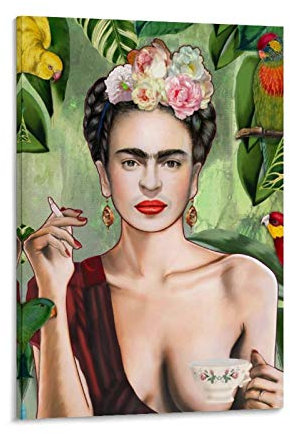 WSDSB 12 x Frida Kahlo Retro ästhetisches Kunst-Poster Dekorative Malerei Leinwand Wandkunst Wohnzimmer Poster Schlafzimmer Gemälde 40 x 60 cm