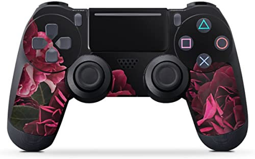 DeinDesign Skin kompatibel mit Sony Playstation 4 Pro Controller Folie Sticker Rose Vintage pink
