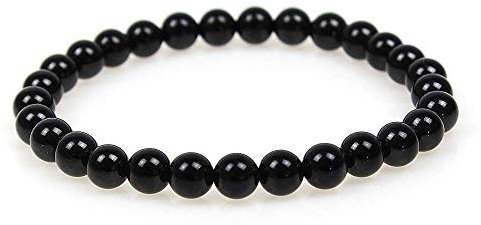 MJDCB Bracelet Obsidienne Naturelle 6mm Perle Pierre de Protection Puissante