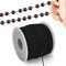 TONIFUL 1mm x 100m Black Elastic Cord for Bracelets and Jewellery Making, Stretchy Cord for Bracelets, Rattail Macrame Necklaces, Large Beading Thread, Kumihimo