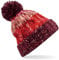 Beechfield B486 Corkscrew Pom Pom Beanie - Cherry Sherbet