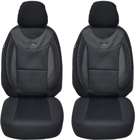 BREMER SITZBEZÜGE Maß Auto Schonbezüge kompatibel mit FIAT 500 Gen 2 Fahrer & Beifahrer Set ab 2020 / Auto Sitzbezüge Schonbezug Set Autositzbezüge 2er Pack in Schwarz (G102)