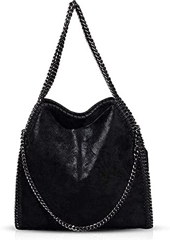 ZIYUEZIKUN Sacs à bandoulière pour femmes dames chaîne, décontracté, grand, Hobo (noir)