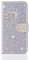 Case for iPhone SE 2022 / iPhone SE 2020 / iPhone 8 / iPhone 7, Handmade 3D Love Heart Glitter Diamonds Wallet Flip Phone Case Shockproof PU Leather Stand Card Slots Protective Cover, Silver