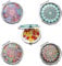 Cnrose 4STK Pillendose Wasserdicht Pillenbox mit 3 Teilbaren Fächer mit Spiegel Dekorative Runde Metall Pillendose rund klein tablettendöschen Tragbare Pille Tablet Container Mini Pillenetui Klein