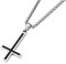 Supcare Herren Petruskreuz Anhänger Kreuz Kette Halskette Edelstahl Silberkette Umgedrehtes Invertiert Kruzifix Kreuzkette Region Kreuzanhänger Cross Necklace Mens Modeschmuck für Weihnacht