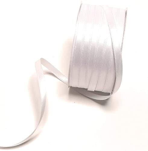 s.dekoda Satinband 50m x 6mm Weiß Schleifenband Dekoband Satin