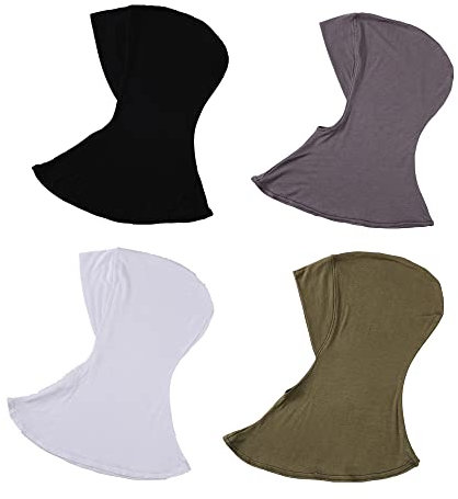 MOWEN 4-teiliges Set aus Kurzen Muslimischen Hüten, Elastische, Schweißabsorbierende Baumwolle