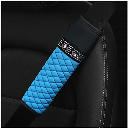 CGEAMDY 2 Pièces Voiture Ceinture de Sécurité Rembourrage de Ceinture de Sécurité, Coussin Ceinture de Sécurité Amovible, Auto Confort Pads, pour Adultes et Enfants Protéger Epaules(Bleu)