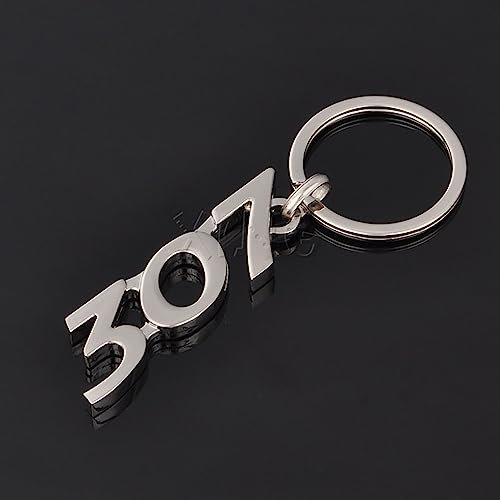 AZIZAT Logo de Voiture Porte-clés Porte-clés Auto Porte-clés Porte-clés Porte-clés pour Peugeot 206 207 307 308 408 508 3008 Accessoires de Style de Voiture,for 307