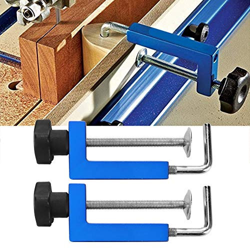 Universal Fence Clamps 2Pcs Fence Clamps 100mm Blue C-Clamps Universal Multifunctional Woodworking Fixing Tools Hardware Clamp Vise