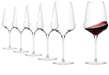 Stölzle Lausitz Bordeaux Gläser Cocoon/Rotweinglas Bordeaux 6er Set/Hochwertige Rotweingläser groß extravagant/Weingläser Rotwein/Großes Weinglas/Weinkelche Glas