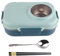 Thermal Lunch Box, Leak Proof Bento Lunch Box, 1100ml Double Layer 3 Grid Design Meal Prep Containers 304 Stainless Steel Bento Box with Chopsticks Spoon Soup Bowl (Blue)