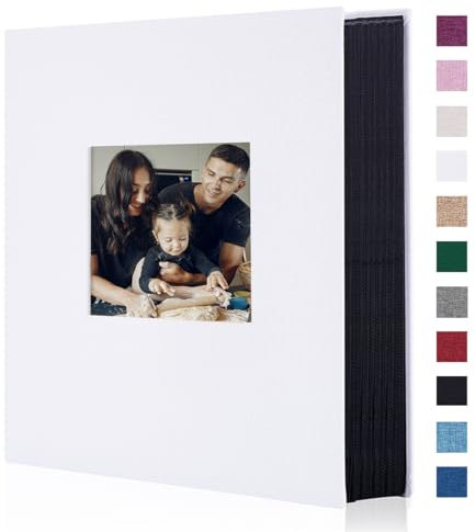 Miaikoe Fotoalbum 10x15 400 Leinen Album Slip in für Familie Hochzeitstag Album Buch Holds 400 Vertikale 10x15cm Fotos Weiß