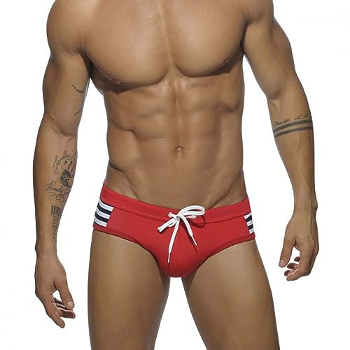 RQPYQF Slips de Bain Hommes, Maillot de Bain pour Homme Taille Basse Short de Natation Shorts de Bain pour Piscine Plage YK93- Taille M - 2XL (Rouge#1, L)