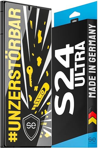 smart engineered S.E GLASFOLIE für Samsung Galaxy S24 Ultra, unzerstörbare Panzer Schutz Glas Folie, 9H mit Anti-Shock, Innovative Montage und unzerbrechliches Material, Made in Germany