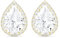 Linawe Gold Stud Earrings Imitation Diamond Moissanite Wedding Earrings Set, Cubic Zirconia Earrings Studs for Women, Teardrop Rhinestone Crystal Cartilage Earring Piercing Jewellery