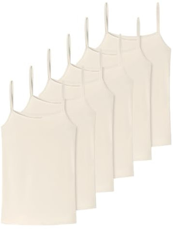 Uncover by Schiesser - Bamboo Cotton - Spaghetti Top - 6er Pack (XXL Off-White)