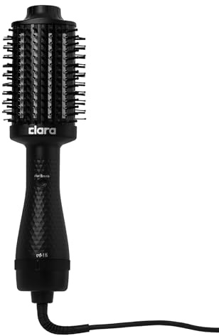 CLARA Volumizing Ceramic Hot Brush with Anti-Frizz Ionic Technology – 2-in-1 Blow-Dryer and Thermal Brush with 3 Heat Settings & Auto Shut-Off – Black