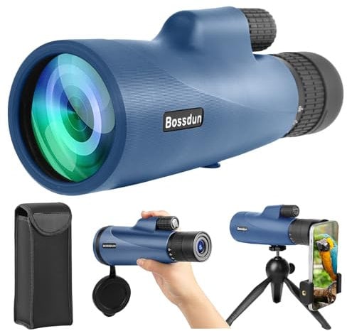 Telescopio Monocular Zoom de Alta Potencia para Smartphone Con Trípode, HD para Adultos (Blue)