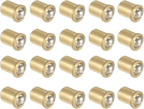 20 Stück Kugelkolben 5 x 6 mm 25N Durchmesser Kugellager 304 Edelstahl Push-Fit Kugelfeder glatter Kolben für Tür, Schrank, Schublade (5 mm x 6 mm)