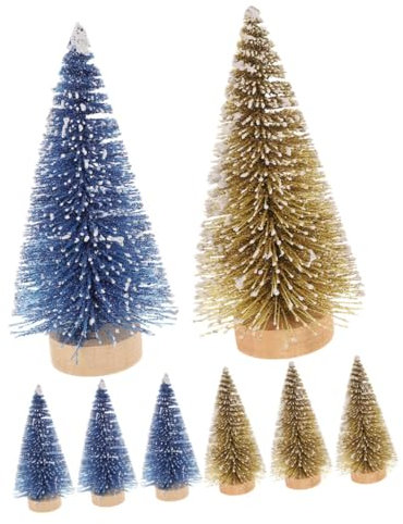 TOPBATHY 8stücke Mini-weihnachtsbaummodell Aus Holz Für Tisch Weihnachtsbaumschmuck Dekoratives Holzhandwerk Heimornament Weihnachtsdekoration Für Schreibtisch Mini-kiefernbaumdekor Für Par