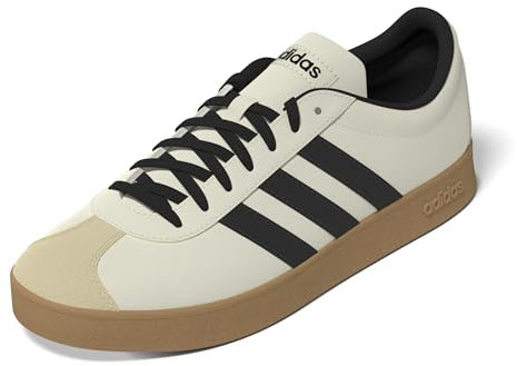 adidas Women's VL Court Base Shoes, Cream White/core Black/Crystal Sand, 7 UK