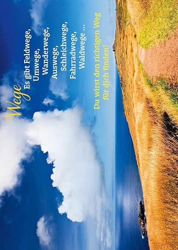 Gutsch Verlag Motivations-Postkarte mit Lebensweisheiten – Naturwege, Wald & Bergpfade, Himmel & Meer – Inspirierender Horizont