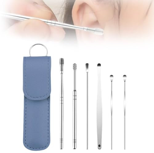 Nettoyeur d'oreilles, kit de nettoyage d'oreilles, kit de nettoyage d'oreilles, kit d'outils de nettoyage d'oreilles en spirale portable (Bleu)