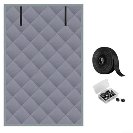 Manta aislante anticongelante para ventana, juego de cortinas de aislamiento frío de invierno, cubierta de tela Oxford, para hogares, oficinas (47 x 63 pulgadas)