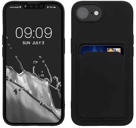 kwmobile Handyhülle kompatibel mit Apple iPhone 16e Hülle - Handy Cover mit Fach für Karten - in Schwarz