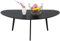 PHOENANCEE Low Oval Coffee Table, Mid Century Modern Coffee Tables, Centre Table For Living Room, Solid Oak Table Legs, 120CM(Black)