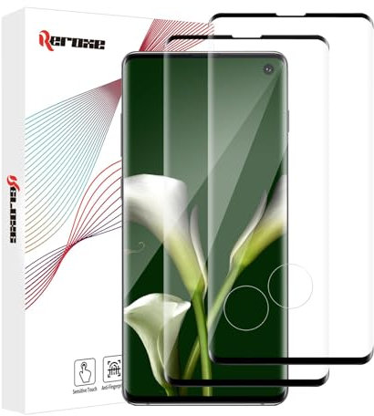 REROXE 2 Stück für Panzerglas für Samsung Galaxy S10 Schutzfolie, Anti-Bläschen Ultra-Klar für Samsung Galaxy S10 Handyfolie, Kristallklar Passt Perfekt S10 Gehärtetem Glas