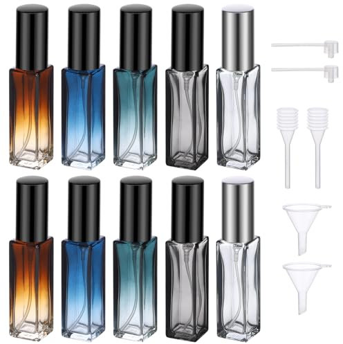 Segbeauty Atomizador Perfume Recargable, 10 Piezas 10ml Bote de Perfume, Dispensador Perfume Viaje, Dosificador Perfume de Vidrio, Vaporizador Perfume para Regalos