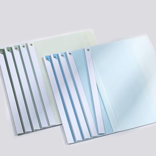 Bewerbungsmappen 10 Stück Klemmhefter A4 Kunststoff, Schwenkbare Klemmleiste Spart Zeit und Mühe (Grün, Blau)