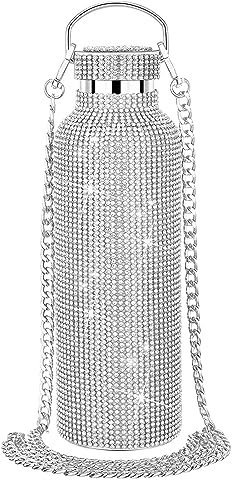 Xinsheinelry Botella Agua Diamante Dinendona Mando Vacío Brillo Termos Botellas Botella Agua Inoxidable Regalo Agua Aislada