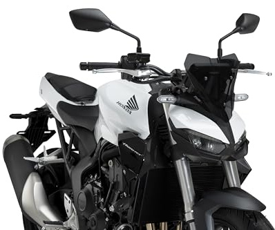 Puig 22381F New Generation Sport; aerodynamic sport windscreen; made of high-resistance PMMA; includes metal brackets and TÜV approval, Dark Smoke